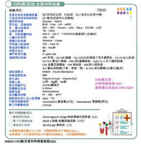 DM025 VIP續全面特殊檢查套檢2025 1
